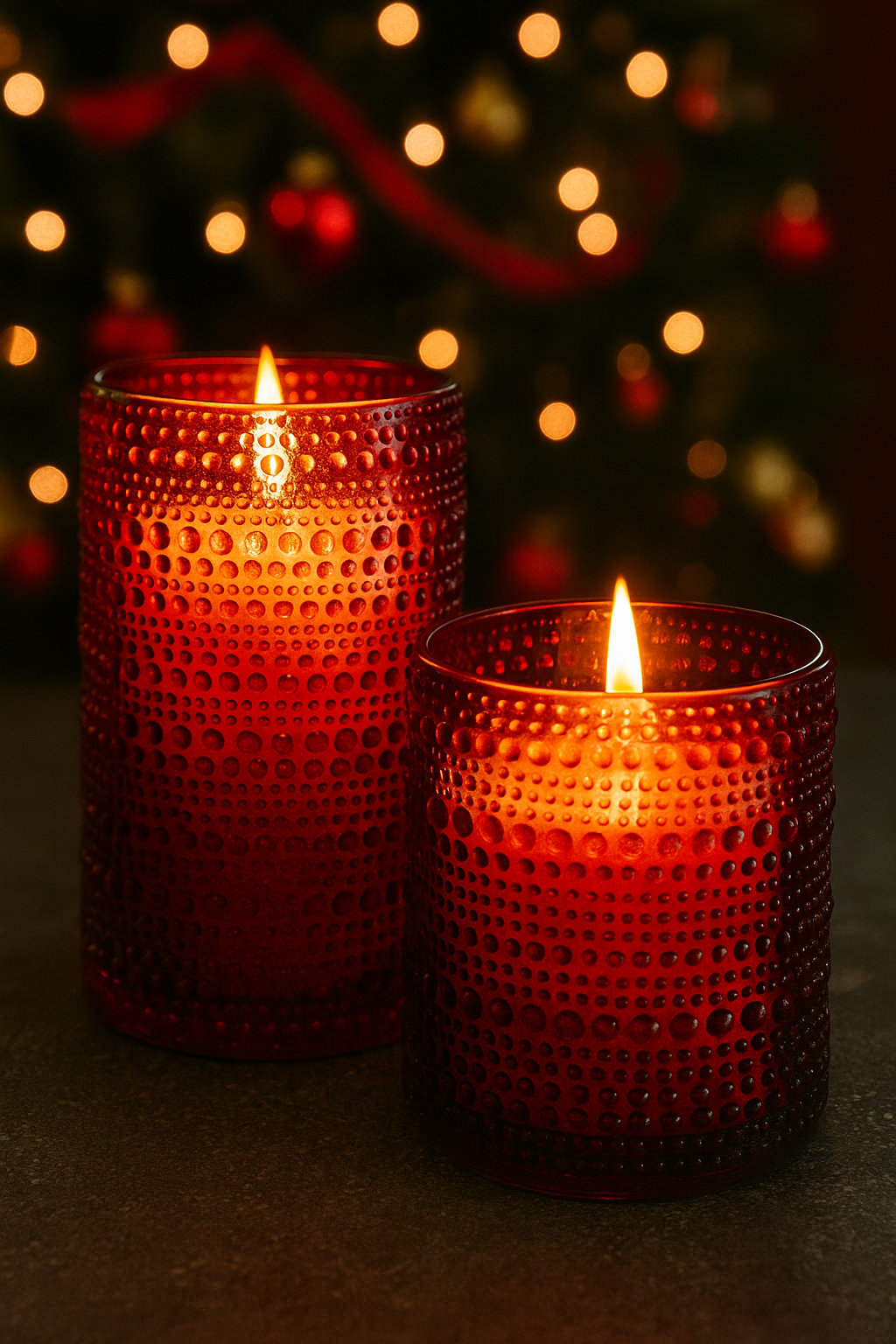 Sugared Spruce Red Vessel